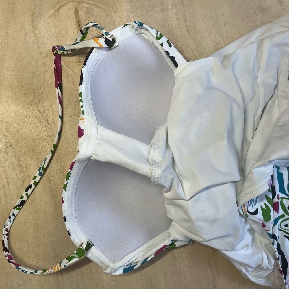 Anne Cole Sz 6 Floral Halter One Piece Swimsuit Multicolor Bright Garden Print - Picture 8 of 15